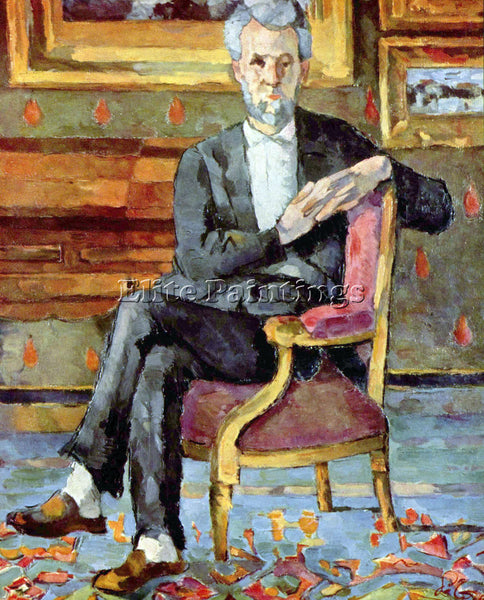 CEZANNE VICTOR CHOCQUET SEATED PORTRAIT ARTIST PAINTING REPRODUCTION HANDMADE