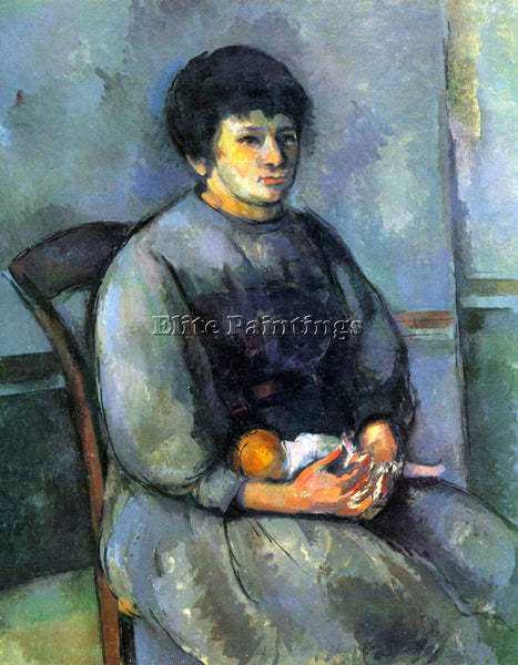 CEZANNE WOMAN WITH DOLL ARTIST PAINTING REPRODUCTION HANDMADE CANVAS REPRO WALL