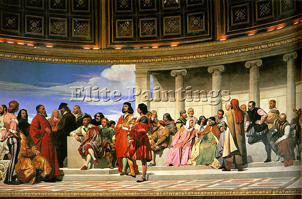 PAUL DELAROCHE HEMICYCLE OF THE ECOLE DES BEAUX ARTS 1814 LEFT PAINTING HANDMADE