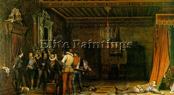 PAUL DELAROCHE ASSASSINATION 1834 ARTIST PAINTING REPRODUCTION HANDMADE OIL DECO