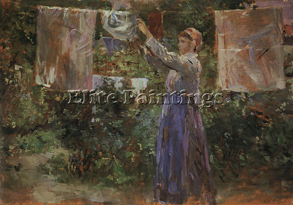 BERTHE MORISOT PEASANT HANGING OUT THE WASHING ARTIST PAINTING REPRODUCTION OIL