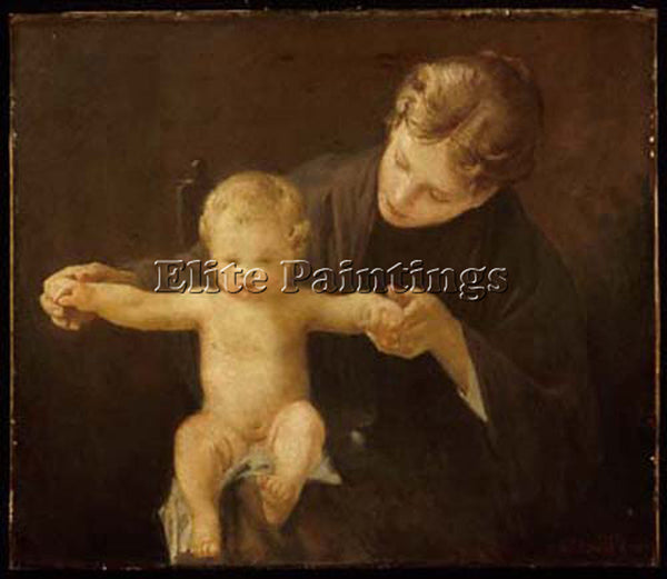 PAUL PEEL MOTHER AND CHILD 1888 ARTIST PAINTING REPRODUCTION HANDMADE OIL CANVAS