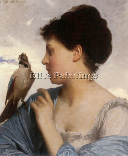 BAZILE PERRAULT LEON JEAN BASILE THE BIRD CHARMER 1873 ARTIST PAINTING HANDMADE