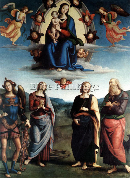 PIETRO PERUGINO MADONNA IN GLORY WITH THE CHILD AND SAINTS 1595 6 ARTIST CANVAS