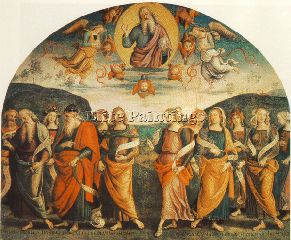 PIETRO PERUGINO THE ALMIGHTY WITH PROPHETS AND SYBILS 1500 ARTIST PAINTING REPRO