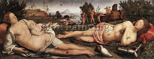 PIERO DI COSIMO VENUS MARS AND CUPID 1490 ARTIST PAINTING REPRODUCTION HANDMADE