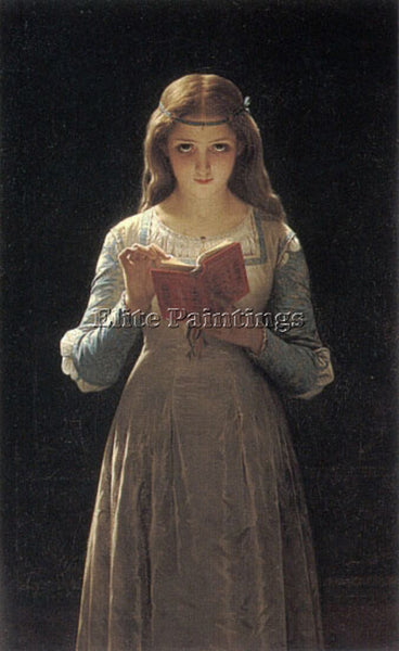PIERRE-AUGUSTE COT YOUNG MAIDEN READING A BOOK ARTIST PAINTING REPRODUCTION OIL
