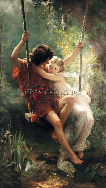 FRENCH PIERRE AUGUSTE COT SPRINGTIME ARTIST PAINTING REPRODUCTION HANDMADE OIL
