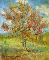 VAN GOGH PINK PEACH TREE IN BLOSSOM REMINISCENCE OF MAUVE ARTIST PAINTING CANVAS