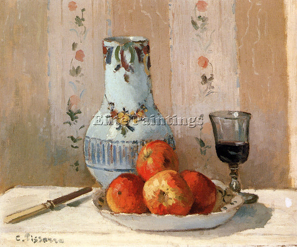 CAMILLE PISSARRO STILL LIFE WITH APPLES AND PITCHER ARTIST PAINTING REPRODUCTION