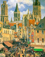CAMILLE PISSARRO THE OLD MARKET AT ROUEN 1898 ARTIST PAINTING REPRODUCTION OIL