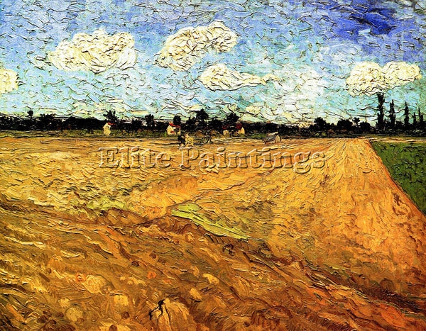 VAN GOGH PLOUGHED FIELD ARTIST PAINTING REPRODUCTION HANDMADE CANVAS REPRO WALL