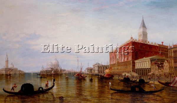 PRITCHETT POLLENTINE ALFRED GONDOLAS ON GRAND CANAL IN FRONT DOGES PALACE VENICE