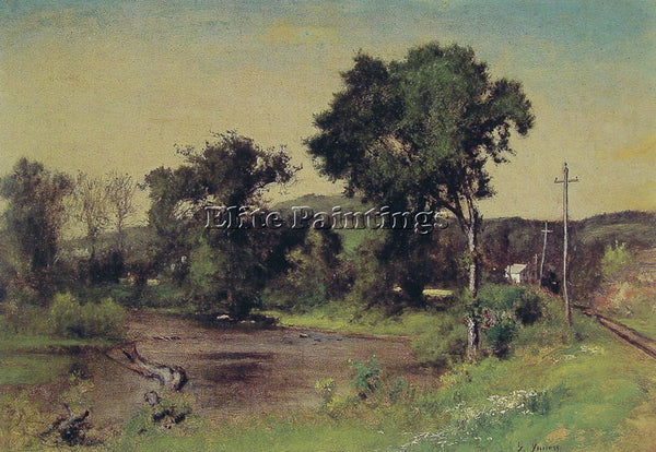 GEORGE INNESS POMPTON JUNCTION ARTIST PAINTING REPRODUCTION HANDMADE OIL CANVAS