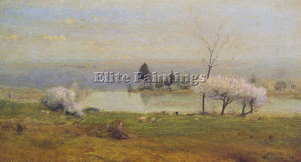 GEORGE INNESS POND AT MILTON ON THE HUDSON ARTIST PAINTING REPRODUCTION HANDMADE