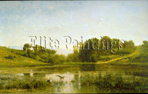 DAUBIGNY POOL AT GYLIEU ARTIST PAINTING REPRODUCTION HANDMADE CANVAS REPRO WALL