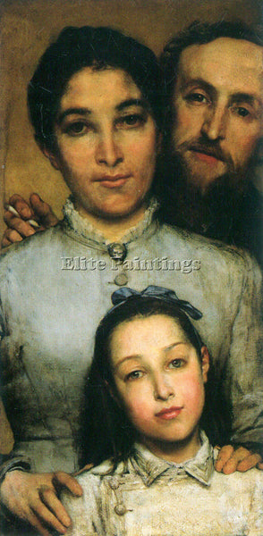 ALMA-TADEMA PORTRAIT OF AIME JULES DALOU WITH HIS WIFE AND DAUGHTER PAINTING OIL