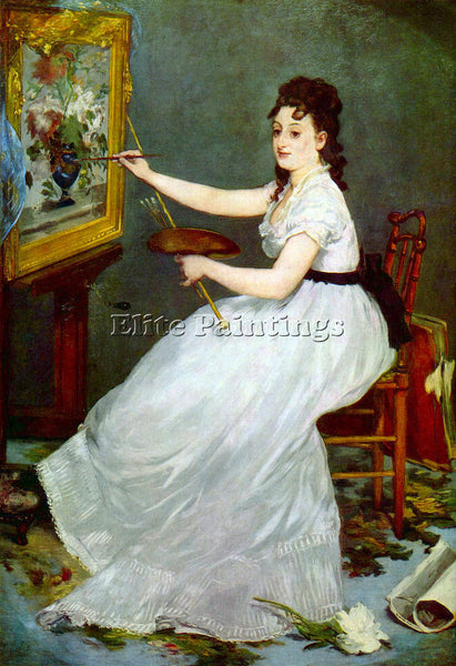 MANET PORTRAIT OF EVA GONZALES IN MANET S STUDIO BY EDOUARD MANET 2 PAINTING OIL