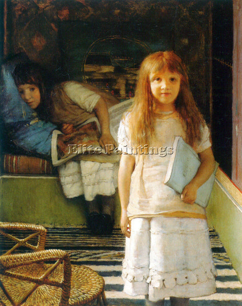 ALMA-TADEMA PORTRAIT OF LAURENSE AND ANNA ALMA TADEMA AS A CHILD ARTIST PAINTING