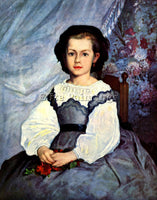 RENOIR PORTRAIT OF MADEMOISELLE ROMAINE LANCAUX ARTIST PAINTING REPRODUCTION OIL