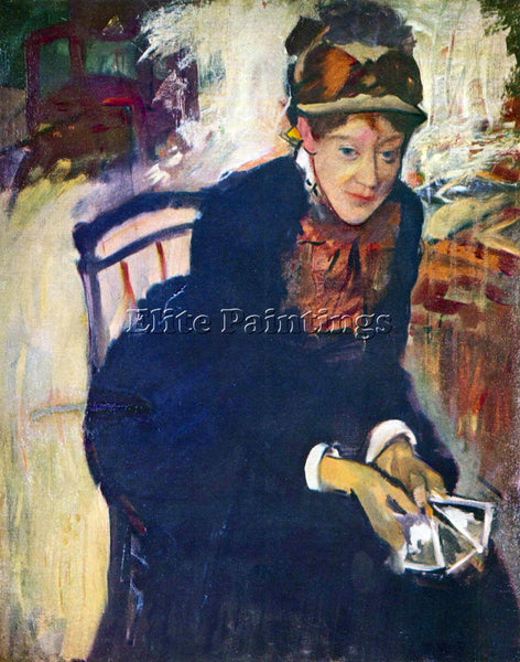 DEGAS PORTRAIT OF MARY CASSATT ARTIST PAINTING REPRODUCTION HANDMADE OIL CANVAS