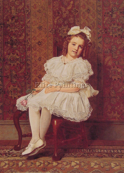 JOHN GEORGE BROWN PORTRAIT OF MISS GIBSON ARTIST PAINTING REPRODUCTION HANDMADE