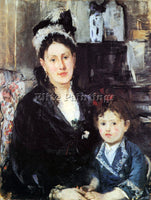 MORISOT PORTRAIT OF MME BOURSIER AND DAUGHTER ARTIST PAINTING REPRODUCTION OIL
