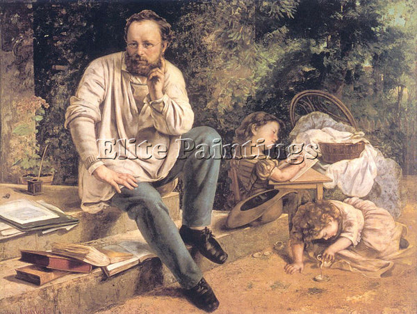 GUSTAVE COURBET PORTRAIT OF PJ PROUDHON IN 1853 ARTIST PAINTING REPRODUCTION OIL