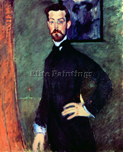AMEDEO MODIGLIANI PORTRAIT PAUL ALEXANDERS BEFORE GREEN BACKGROUND  PAINTING OIL
