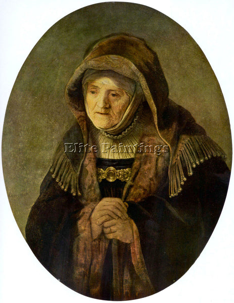 REMBRANDT PORTRAIT OF REMBRANDT S MOTHER IN AN OVAL ARTIST PAINTING REPRODUCTION