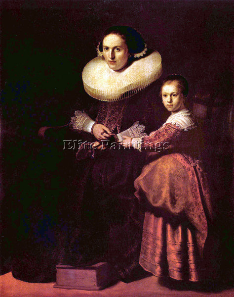 REMBRANDT PORTRAIT OF SUSANNA AND HER DAUGHTER PELLICORNE ARTIST PAINTING CANVAS
