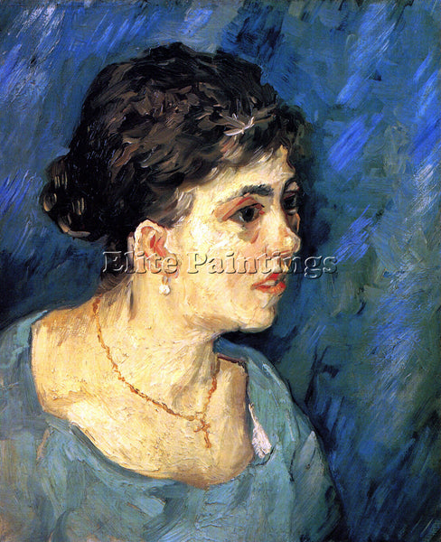 VAN GOGH PORTRAIT OF WOMAN IN BLUE ARTIST PAINTING REPRODUCTION HANDMADE OIL ART