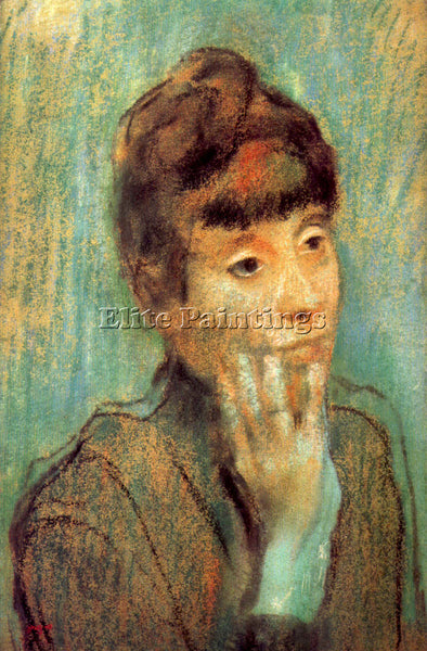 DEGAS PORTRAIT OF A LADY ARTIST PAINTING REPRODUCTION HANDMADE CANVAS REPRO WALL