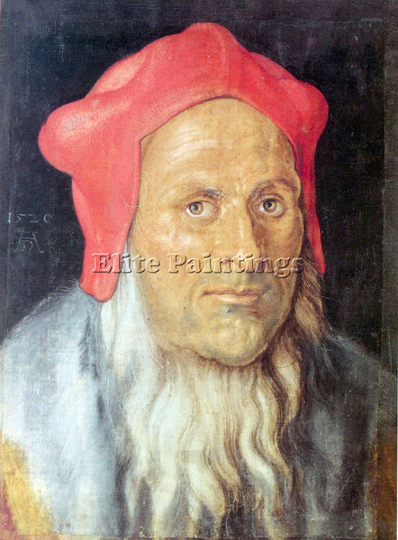 DURER PORTRAIT OF A BEARDED MAN WITH RED CAP ARTIST PAINTING HANDMADE OIL CANVAS