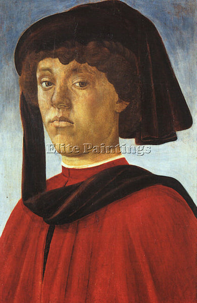 SANDRO BOTTICELLI PORTRAIT OF A YOUNG MAN ARTIST PAINTING REPRODUCTION HANDMADE