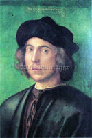DURER PORTRAIT OF A YOUNG MAN AGAINST A GREEN BACKGROUND ARTIST PAINTING CANVAS