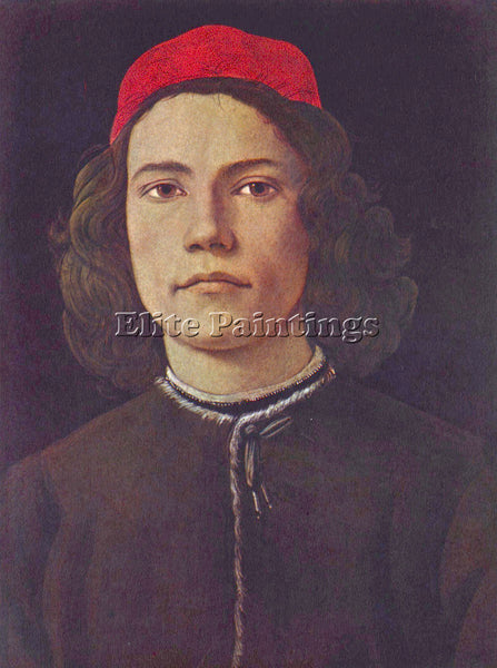 BOTTICELLI PORTRAIT OF A YOUNG MAN BY BOTTICELLLI ARTIST PAINTING REPRODUCTION