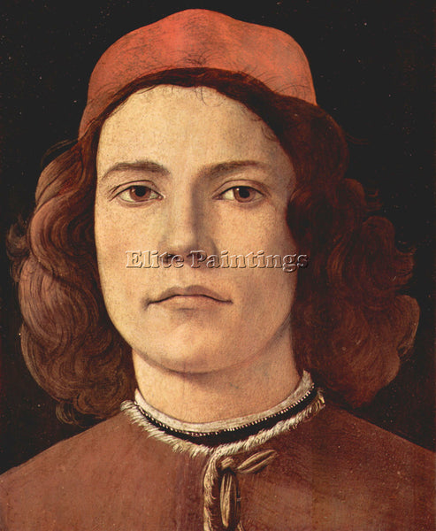 BOTTICELLI PORTRAIT OF A YOUNG MAN DETAIL BY BOTTICELLLI ARTIST PAINTING CANVAS