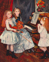 RENOIR PORTRAIT OF THE DAUGHTERS OF CATULLE MENDES AT THE PIANO ARTIST PAINTING