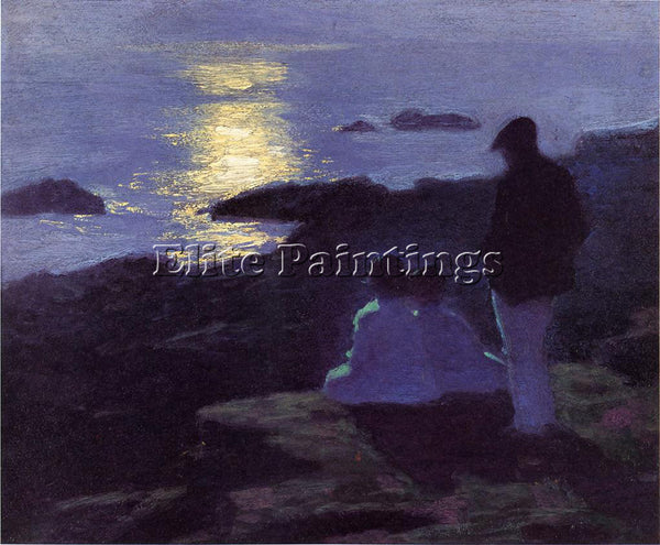 EDWARD POTTHAST A SUMMER S NIGHT ARTIST PAINTING REPRODUCTION HANDMADE OIL REPRO
