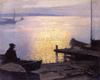 EDWARD POTTHAST ALONG THE MYSTIC RIVER ARTIST PAINTING REPRODUCTION HANDMADE OIL