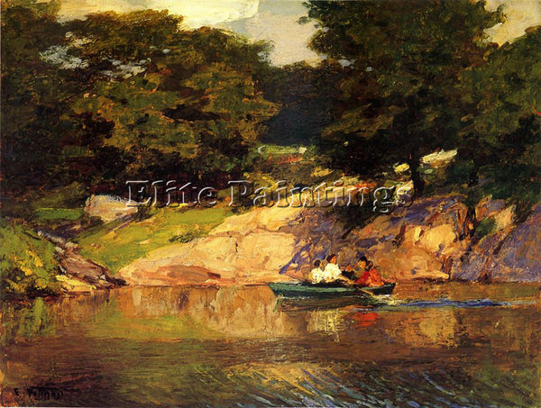 EDWARD POTTHAST BOATING IN CENTRAL PARK ARTIST PAINTING REPRODUCTION HANDMADE