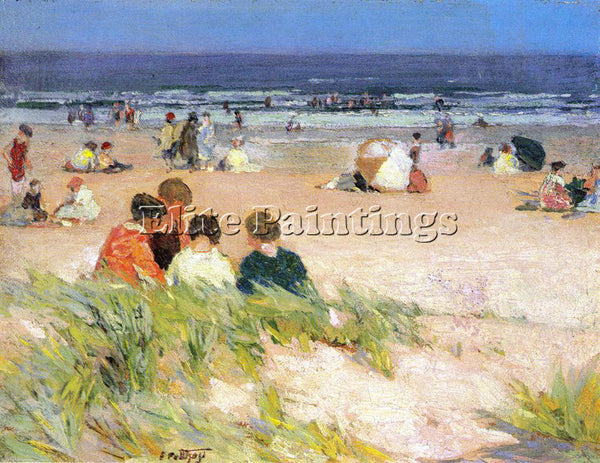 EDWARD POTTHAST BY THE SHORE ARTIST PAINTING REPRODUCTION HANDMADE CANVAS REPRO