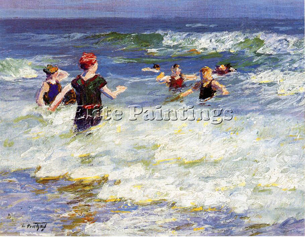 EDWARD POTTHAST IN THE SURF2 ARTIST PAINTING REPRODUCTION HANDMADE CANVAS REPRO