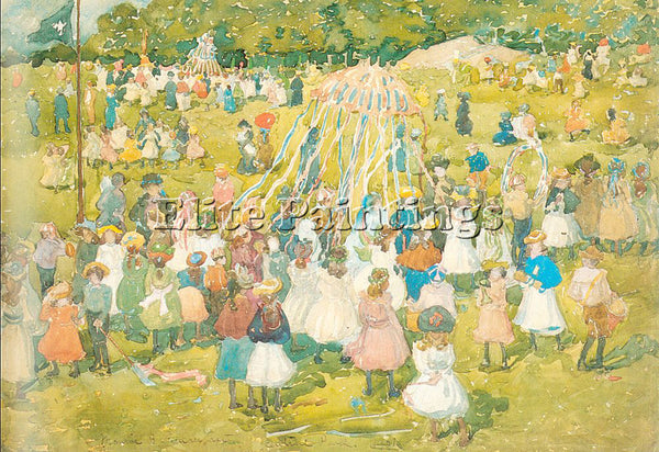 MAURICE BRAZIL PRENDERGAST MAY DAY CENTRAL PARK ARTIST PAINTING REPRODUCTION OIL