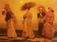 VALENTINE CAMERON PRINSEP HOME FROM GLEANING ARTIST PAINTING HANDMADE OIL CANVAS