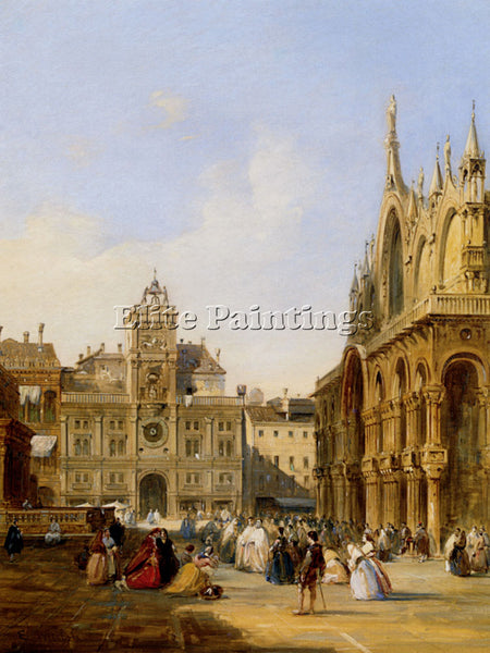 EDWARD PRITCHETT A VIEW OF ST MARKS SQUARE ARTIST PAINTING REPRODUCTION HANDMADE