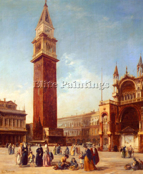 EDWARD PRITCHETT THE CAMPANILE ST MARKS SQUARE ARTIST PAINTING REPRODUCTION OIL
