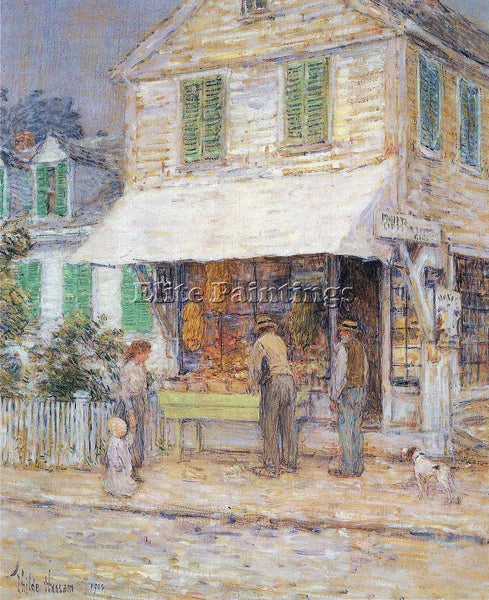 HASSAM PROVINCIAL TOWN ARTIST PAINTING REPRODUCTION HANDMADE CANVAS REPRO WALL
