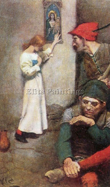 HOWARD PYLE JOAN OF ARC IN PRISON ARTIST PAINTING REPRODUCTION HANDMADE OIL DECO